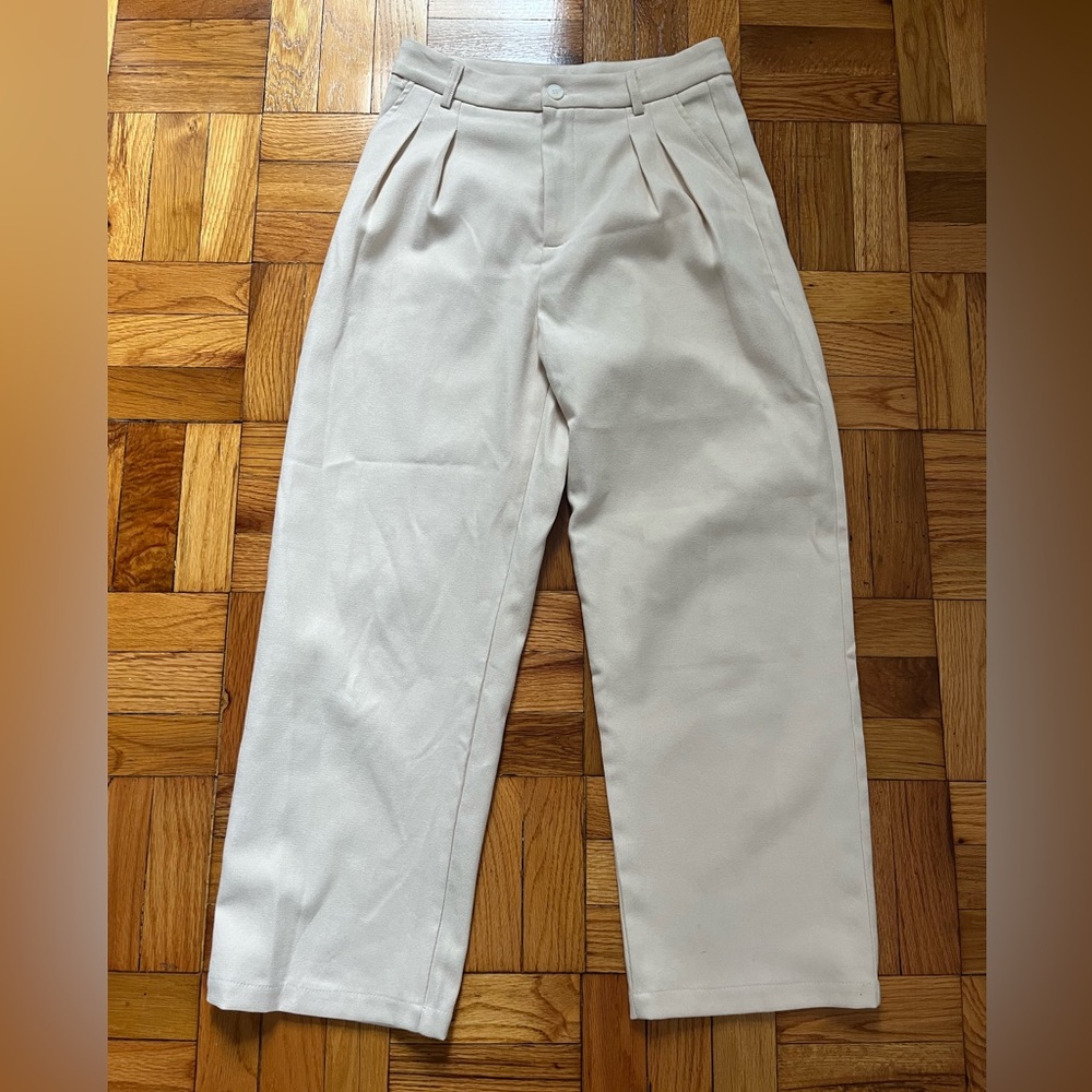 Beige suede trouser